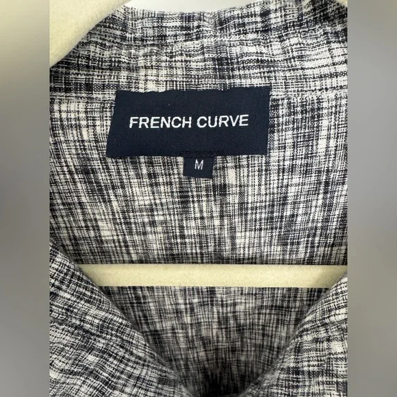 French Curve gray 100% linen roll tab tunic shirt dress women size M - Picture 4 of 5